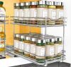 LYNK PROFESSIONAL 6-1/4 in. Wide Double Silver Chrome Slide Out Spice Rack Pull Out Cabinet Organizer - Thumbnail 1