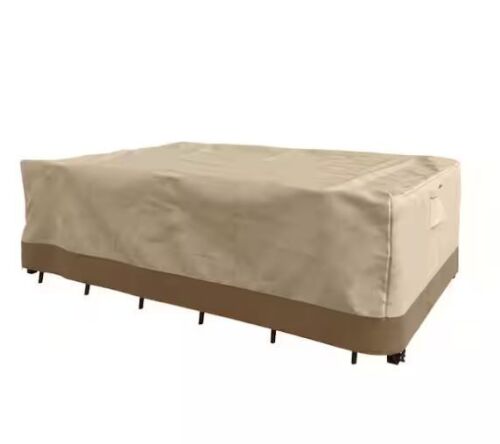 Pure Garden Beige Rectangle Heavy-Duty Outdoor Table Cover - Lot 707JF