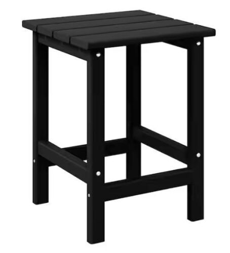 WESTIN OUTDOOR Mason 18 in. Black Poly Plastic Fade Resistant Outdoor Patio Adirondack Side Table - Lot 710JF