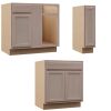 Lot of (3) Hampton Bay Recessed Panel Base Cabinets in Unfinished - Thumbnail 1