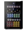 20.28 in. 37-Bottle 145-Can Single Zone Beverage and Wine Cooler Blue LED Lights in Black - Thumbnail 1