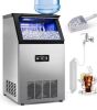 Commercial Freestanding Ice Maker 100 lb./24H, 20 lb. Storage, 2 Water Inlet Modes, Stainless Steel - Thumbnail 1