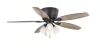 Hampton Bay Sidlow 52 in. Indoor LED Bronze Hugger Dry Rated Ceiling Fan with 5 QuickInstall Reversible Blades and Light Kit - Thumbnail 1