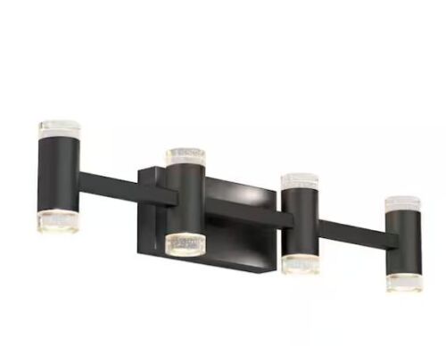 Artika Mist 27 in. 4 Light Black Modern Integrated LED 5 CCT Vanity Light Bar - Lot 610JF