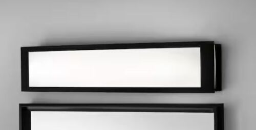 Hampton Bay Woodbury 24.6 in. 1-Light Matte Black Integrated LED Bathroom Vanity Light Bar with Frosted Acrylic Shade - Lot 611JF