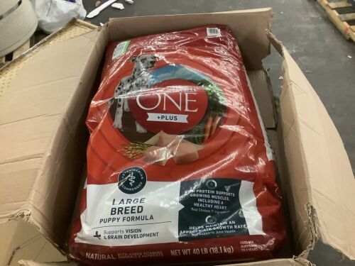Purina One +Plus Natural High Protein Large Breed Dry Puppy Food, 40lb - Lot 612JF
