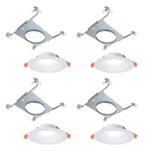 HALO 6 in. RLDM Regressed Canless Downlight with Mounting Frame (4-Pack) - Lot 506JF