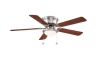 Hampton Bay Hugger 52 in. LED Indoor Brushed Nickel Ceiling Fan with Light Kit - Thumbnail 1