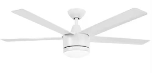 Home Decorators Collection Merwry 52 in. Intergrated LED Matte White Ceiling Fan With Light And Remote Control - Lot 212JF