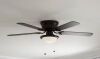 Hampton Bay Hugger 52 in. LED Indoor Black Ceiling Fan with Light Kit - Thumbnail 1