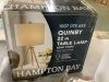 Hampton Bay Quinby 22 in. Gold Tripod Table Lamp with White Fabric Shade - Thumbnail 3