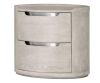 Furniture of America Wilter Light Gray 2-Drawer 28 in. W Nightstand with Rounded Edges and Nickel Finish Stainless Steel Trim - Thumbnail 1