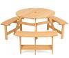 Gymax Kids Outdoor Wooden Picnic Table and Bench Set w/Umbrella Hole and Built-in Seats - Thumbnail 1