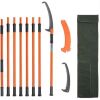 VEVOR Manual Pole Saw, 7.3-27 ft. Tree Pruner with 20 in. Steel Blade Pruning Saw, 8 Fiberglass Poles - Thumbnail 1
