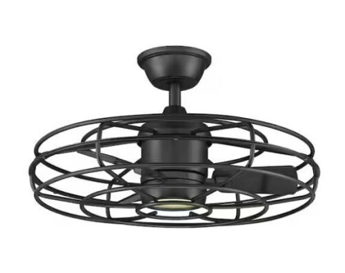Home Decorators Collection Heritage Point 25 in. Indoor/Covered Outdoor Matte Black Fandelier Ceiling Fan with Integrated LED and Remote Included - Lot 119JF