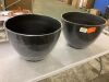 Lot of (2) Decatur Large Black Resin Lightweight Round Planter with Optional Drainage Holes (22 in. L x 22 in. W x 15.75 in. H) - Thumbnail 1