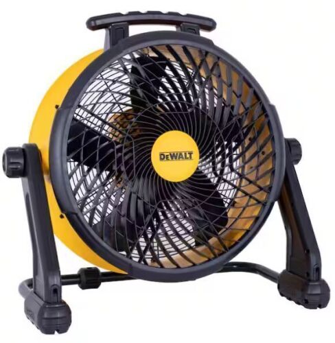 DEWALT 18 in. 20V Cordless AC/DC Hybrid 3-Speed Drum Yellow Fan with Adapter Cord (Tool Only) - Lot 61JF