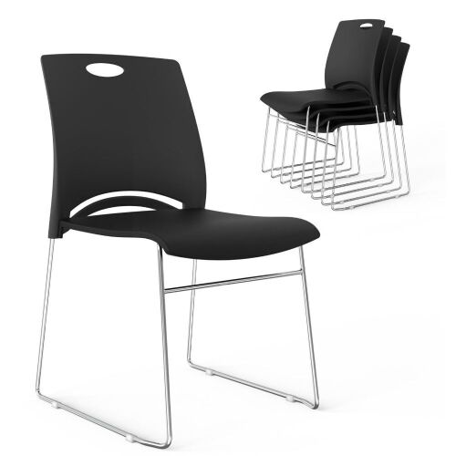 VINGLI Stacking Office Chairs Set, 5 Pack - Lot 308
