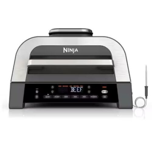 NINJA Foodi Smart XL 6-in-1 Stainless Steel Indoor Grill with Built in Thermometer - Lot 60JF