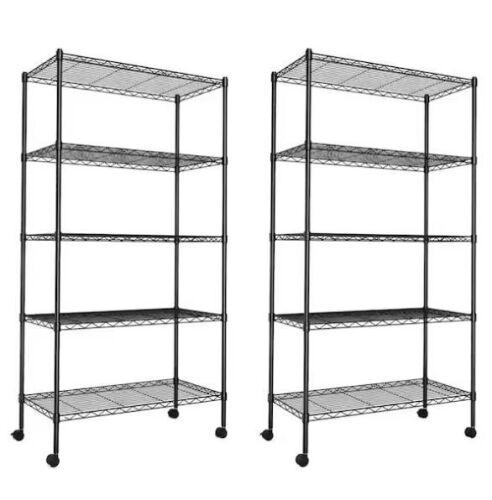 Heavy Duty 5-Shelf Storage Shelving Unit, 1250 lb. Capacity, 2-Pack - Lot 46JF