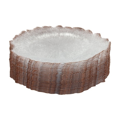 Serving Charger Plates with Rose Gold Rim, 23 pc - Lot 206