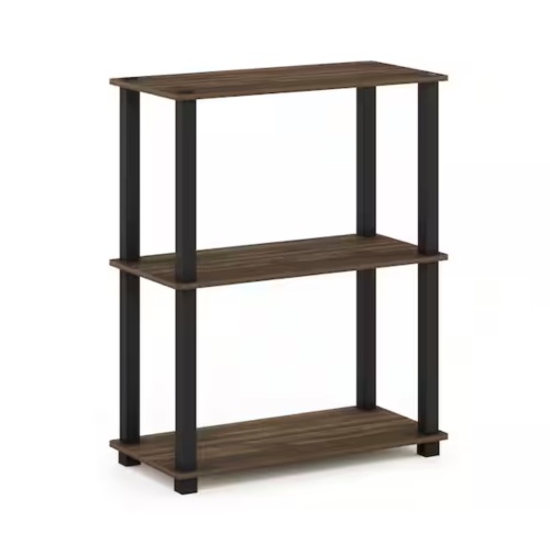 Furinno 29.6 in. Tall Columbia Walnut/Black 3-Shelves Etagere Bookcases - Lot 641JF