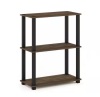 Furinno 29.6 in. Tall Columbia Walnut/Black 3-Shelves Etagere Bookcases - Thumbnail 1