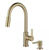 Glacier Bay Paulina Single Handle Pull Down Sprayer Kitchen Faucet with TurboSpray, FastMount and Soap Dispenser in Matte Gold - Thumbnail 1