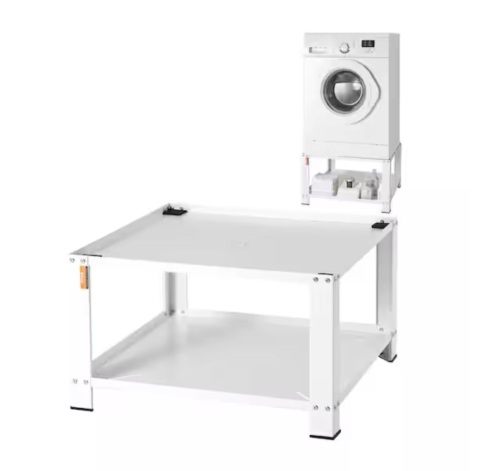 VEVOR 27.95 in. W Universal Laundry Pedestal Washing Machine Base White with Storage Shelf for Washer and Dryer - Lot 745JF