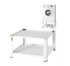 VEVOR 27.95 in. W Universal Laundry Pedestal Washing Machine Base White with Storage Shelf for Washer and Dryer - Thumbnail 1