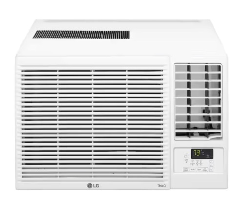 LG 18,000 BTU 230/208V Window Air Conditioner Cools 1000 Sq. Ft. with Heater, Wi-Fi Enabled and Dehumidifier in White - Lot 19JF