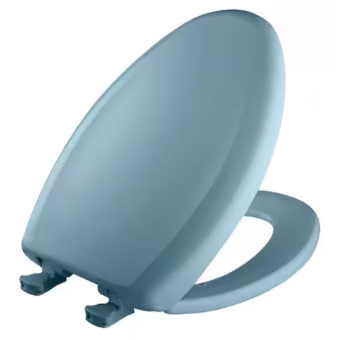 Soft Close Elongated Plastic Closed Front Toilet Seat in Twilight Blue - Lot 341JF