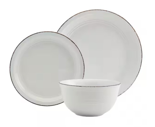 Tabletops Gallery Farmhouse 12-Piece White Dinnerware Set (Service for 4) - Lot 346JF