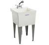Mustee Utilatub 18 gallon 24 in. x 20 in. Freestanding Laundry/Utility Sink in White with Pullout Faucet - Thumbnail 1