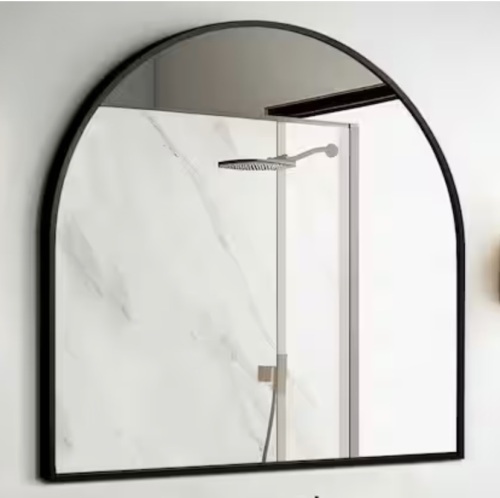 Dovelina 28 in. W x 30 in. H Arched Wall Mirror Black Bathroom Vanity Mirror - Lot 343JF