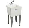 MUSTEE Utilatub 18 gallon 24 in. x 20 in. Freestanding Laundry/Utility Sink in White with Pullout Faucet - Thumbnail 1