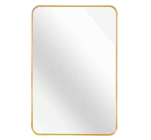 24 in. W x 32 in. H Gold Rectangle Framed Mirror - Lot 350JF