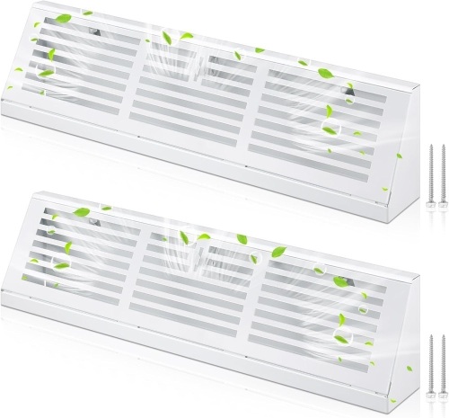 18 Inch Baseboard Register Duct Opening Size Vent Covers, 2 Pack - Lot 587