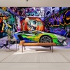 Fabric Graffiti Wall Mural, 151" x 105" - Thumbnail 1