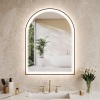 30"x40" Black Arched Mirror with Dimmable LED, Anti-Fog and 3 Color Temperature - Thumbnail 1
