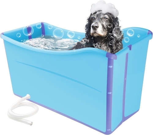 FHTONGE 49Gal Collapsible Extra Large Dog Bathtub with Drainage - Lot 285