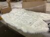White Faux Fur Rug - Thumbnail 1