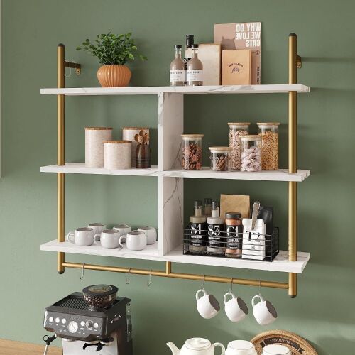 Wall Mounted Floating Pipe Shelving 3 Tier 41.5" - Lot 291