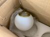 Mid Century Modern White Glass Globe Pendant Lights - Thumbnail 3