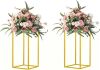 15.75inch Metal Flower Stand Gold Wedding Centerpieces, 2 Pack - Thumbnail 1