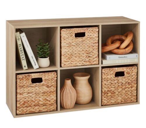 6-Cube Bookshelf, 11in Storage Display w/ Removable Panels, Customizable - Lot 124