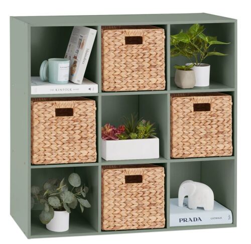 9-Cube Bookshelf Storage Display w/ 3 Removable Panels, Customizable Design - Lot 129