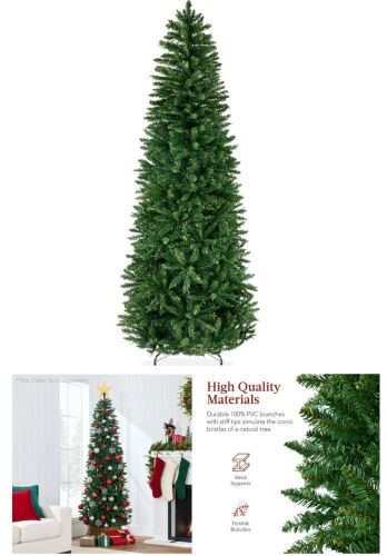 Unlit Spruce Pencil Christmas Tree w/ Folding Metal Base - Lot 133