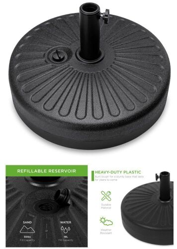 Plastic Patio Umbrella Base Pole Holder Accessory w/ Adjustable Knob - Lot 159