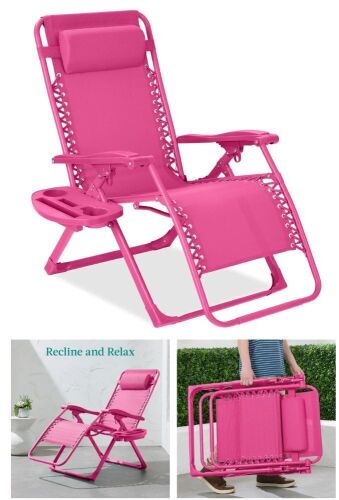 Monochromatic Zero Gravity Patio Chair Recliner w/ Side Tray, Headrest - Lot 166